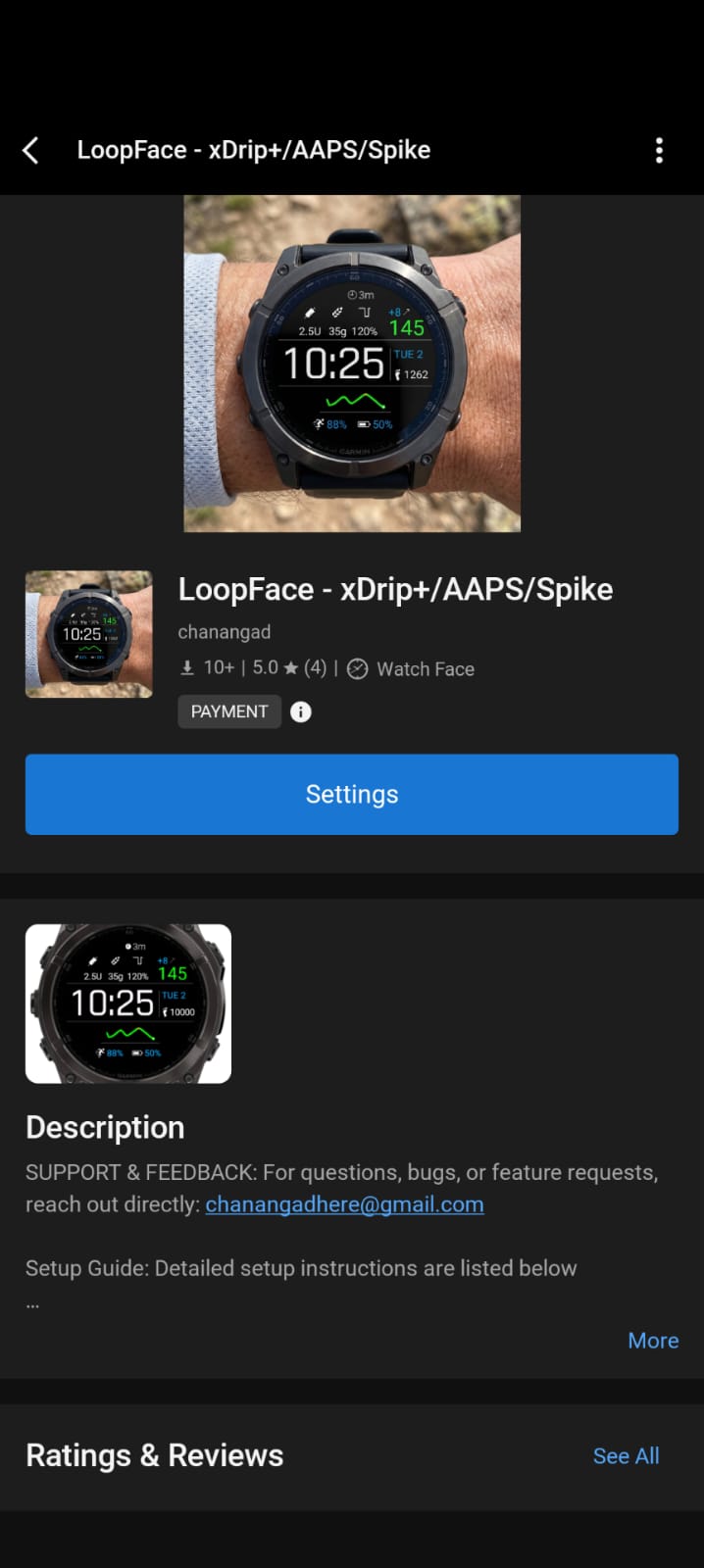 LoopFace on the Connect IQ Store
